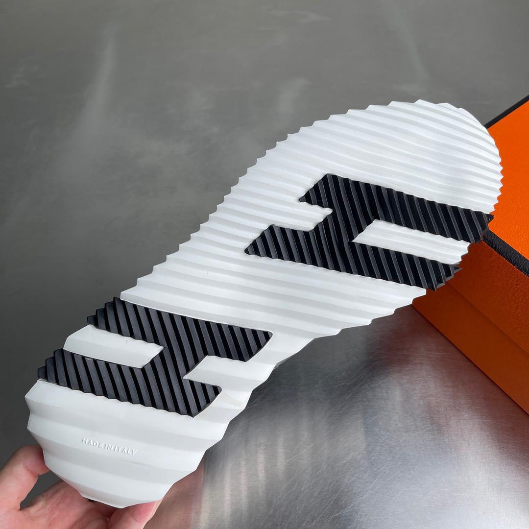 H Striped Leather Sneakers
