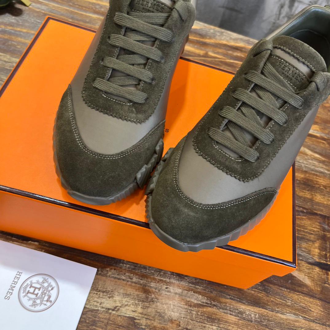 H Striped Leather Sneakers